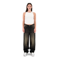 ENSEMBLE PANTALON JEANS BAGGY NOIR DÉLAVÉ SABLE + DÉBARDEUR PREMIUM
