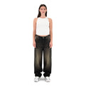 SET BAGGY JEANS PANTS SAND WASHED BLACK + TANK TOP PREMIUM