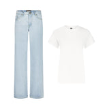 SET REGULAR JEANS HOSE HELLBLAU + T-SHIRT CLASSIC