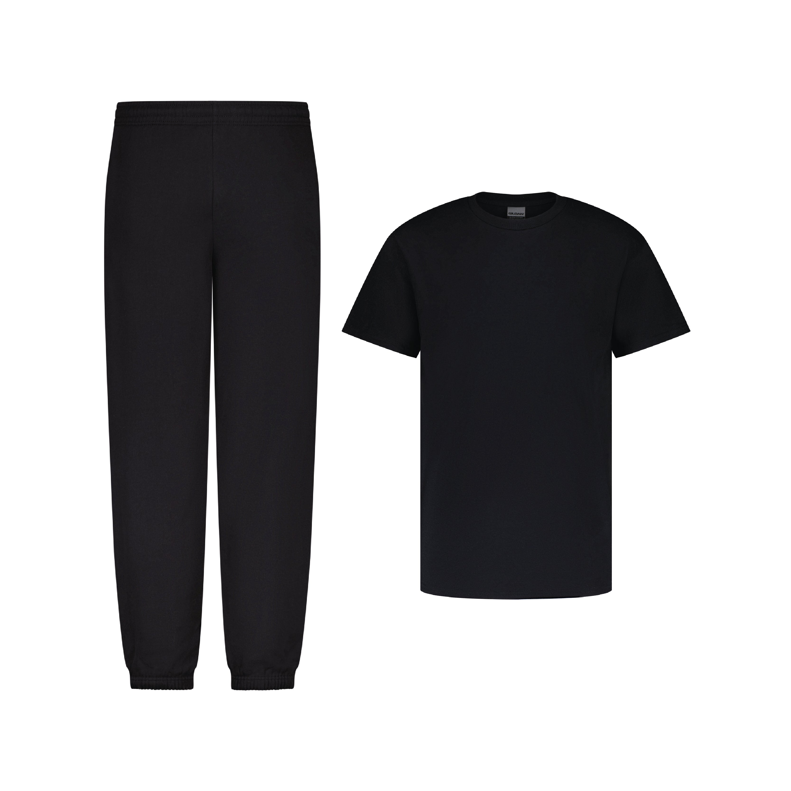 Black joggers and black shirt store
