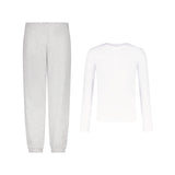 SET JOGGING PANTS PREMIUM HEATHER GREY + LONGSLEEVES COMPRESSION SPORT