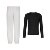 SET JOGGING PANTS PREMIUM HEATHER GREY + LONGSLEEVES COMPRESSION SPORT