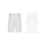 ENSEMBLE SHORT JOGGING CLASSIC GRIS CHINÉ + DÉBARDEUR PREMIUM