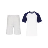 SET JOGGING-SHORTS HEIDEGRAU + ZWEIFARBIGES T-SHIRT