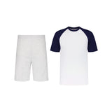 ENSEMBLE SHORT JOGGING CLASSIC GRIS CHINÉ + T-SHIRT CLASSIC BICOLORE