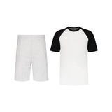ENSEMBLE SHORT JOGGING CLASSIC GRIS CHINÉ + T-SHIRT CLASSIC BICOLORE