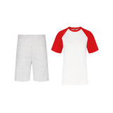 ENSEMBLE SHORT JOGGING CLASSIC GRIS CHINÉ + T-SHIRT CLASSIC BICOLORE