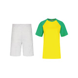 ENSEMBLE SHORT JOGGING CLASSIC GRIS CHINÉ + T-SHIRT CLASSIC BICOLORE