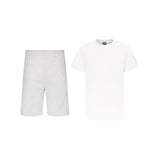 ENSEMBLE SHORT JOGGING GRIS CHINÉ + T-SHIRT