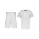 ENSEMBLE SHORT JOGGING GRIS CHINÉ + T-SHIRT