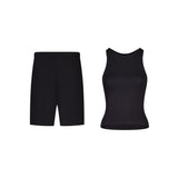 ENSEMBLE SHORT JOGGING CLASSIC NOIR + DÉBARDEUR PREMIUM