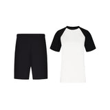 ENSEMBLE SHORT JOGGING CLASSIC NOIR + T-SHIRT CLASSIC BICOLORE