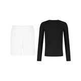 SET SHORTS SPORT WHITE + LONGSLEEVES COMPRESSION SPORT