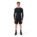 SET SHORTS SPORT BLACK + LONGSLEEVES COMPRESSION SPORT