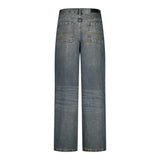 SET BAGGY JEANS PANTS SAND WASHED BLUE + TANK TOP PREMIUM