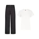 SET BAGGY JEANS PANTS + T-SHIRT WHITE