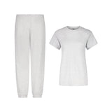 ENSEMBLE PANTALON JOGGING GRIS CHINÉ + T-SHIRT