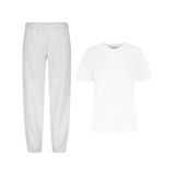 SET JOGGING PANTS PREMIUM HEATHER GREY + T-SHIRT PREMIUM