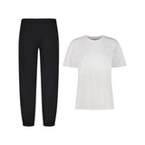 SET JOGGING PANTS PREMIUM BLACK + T-SHIRT PREMIUM
