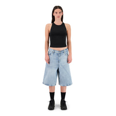 ENSEMBLE SHORT JEANS BAGGY BLEU CLAIR + DÉBARDEUR PREMIUM