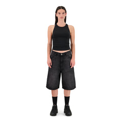 ENSEMBLE SHORT JEANS BAGGY NOIR + DÉBARDEUR PREMIUM