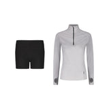 ENSEMBLE SHORT LEGGING SPORT NOIR + LONGSLEEVES HALF-ZIP SPORT