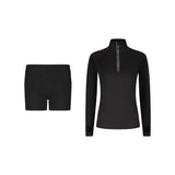 ENSEMBLE SHORT LEGGING SPORT NOIR + LONGSLEEVES HALF-ZIP SPORT